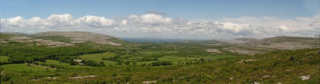 Burren panorama over Galway Bay