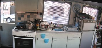 Galley in wheelhouse