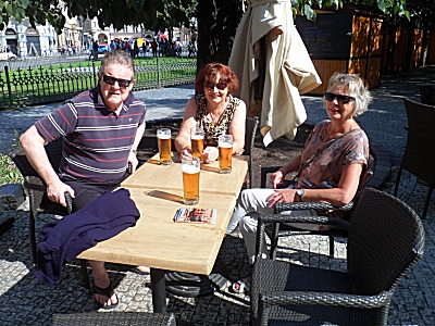 Terri, Byron and Sue in Old Town Square Prague