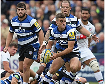 L to R Hooker Rob Webber, Stand Off George Ford and Loosehead Paul James