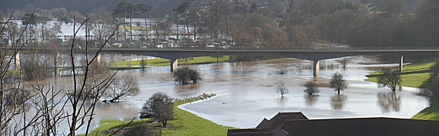 The Severn in flood below Bridgnorth