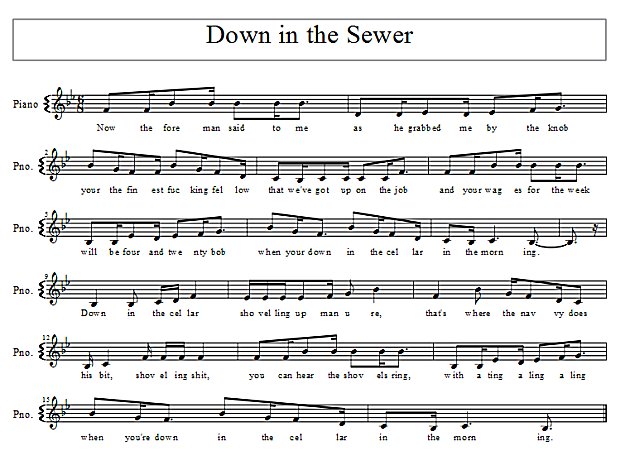 Score of Down in the sewer
