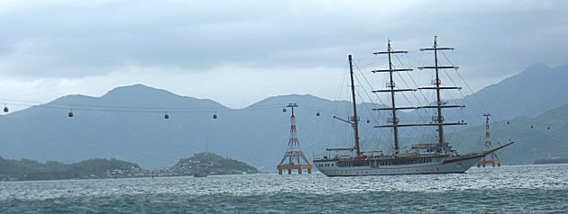 Schooner and Cable car from Nah Trang to Con Se Tre Island