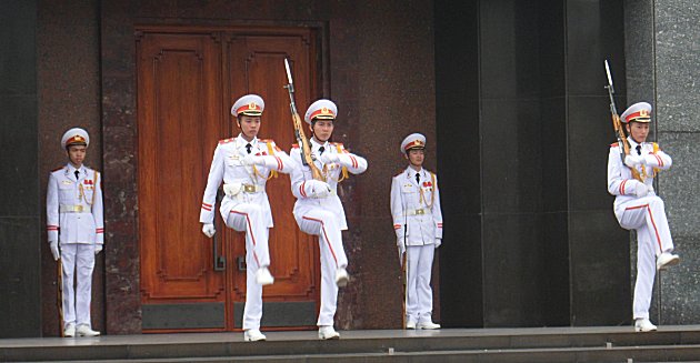 Changing of the guard at Uncle Ho's Mausoleum