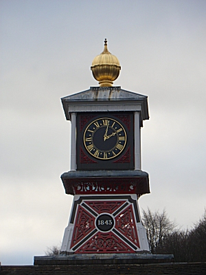 The clock above the Iron Musem at Coalbrookdale
