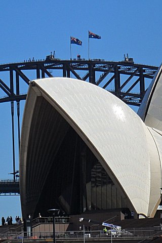 Climbing the biggest coathanger in the world