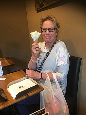 Sue with Amorino Ice Cream.