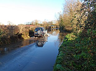Flooding near Easter Compton