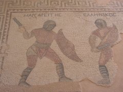 mosaic of Roman gladiators mosaic of Roman gladiators