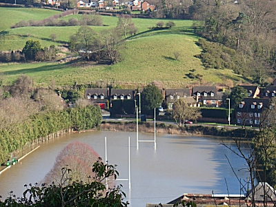 Bridgnorth Rugby pitch under water