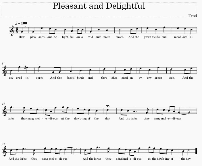 Score of Pleasant and delightful