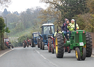 Vintage tractor procession